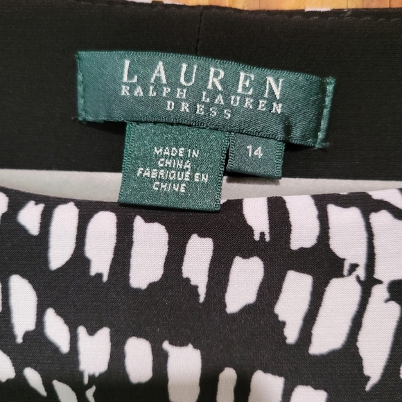 Ralph Lauren Elegant Black and White Patterned Dress - Picture 4 of 13